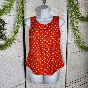 Croft & Barrow Sleeveless Button Down Elephant Print